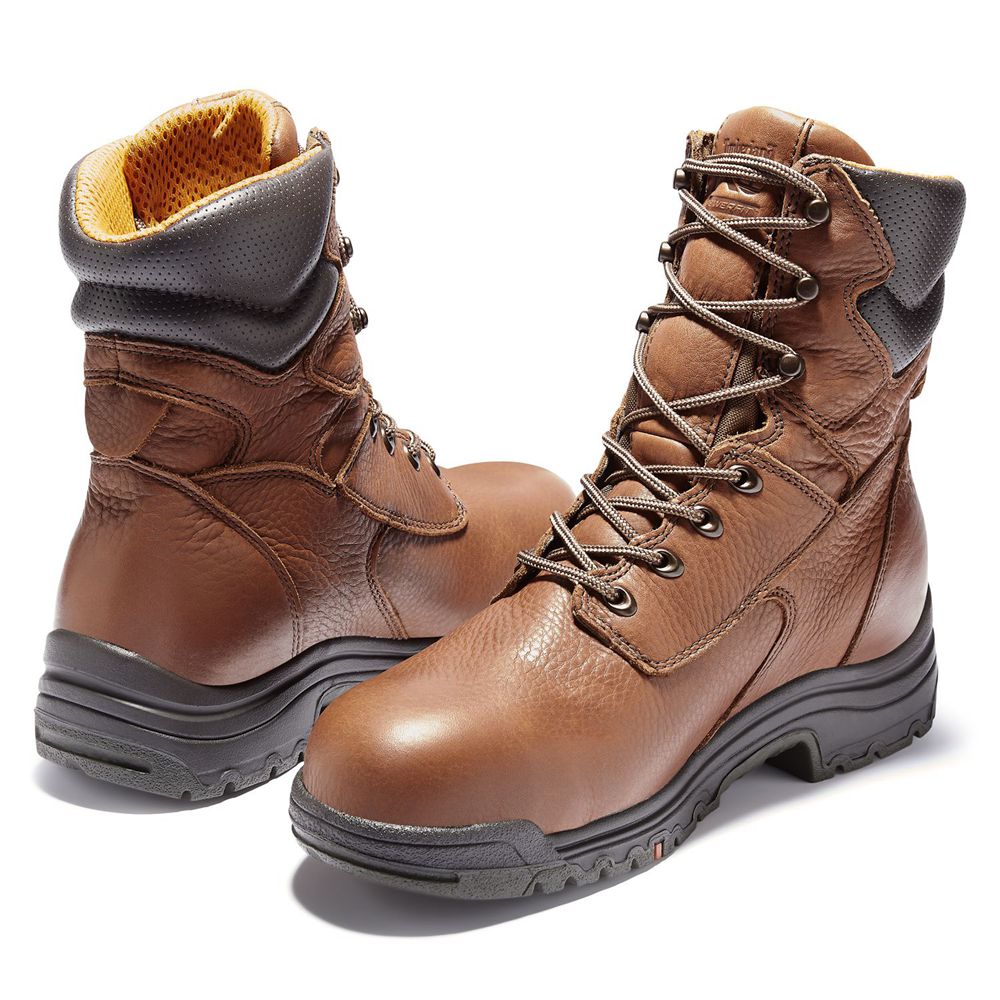 Bocanci De Muncă Timberland Barbati Maro - Pro® Titan® 8\" Alloy Toe - Romania - XWTULO926